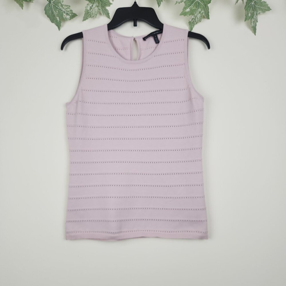 White House Black Market Size S Sleeveless Light Dusty Rose Stretch Top